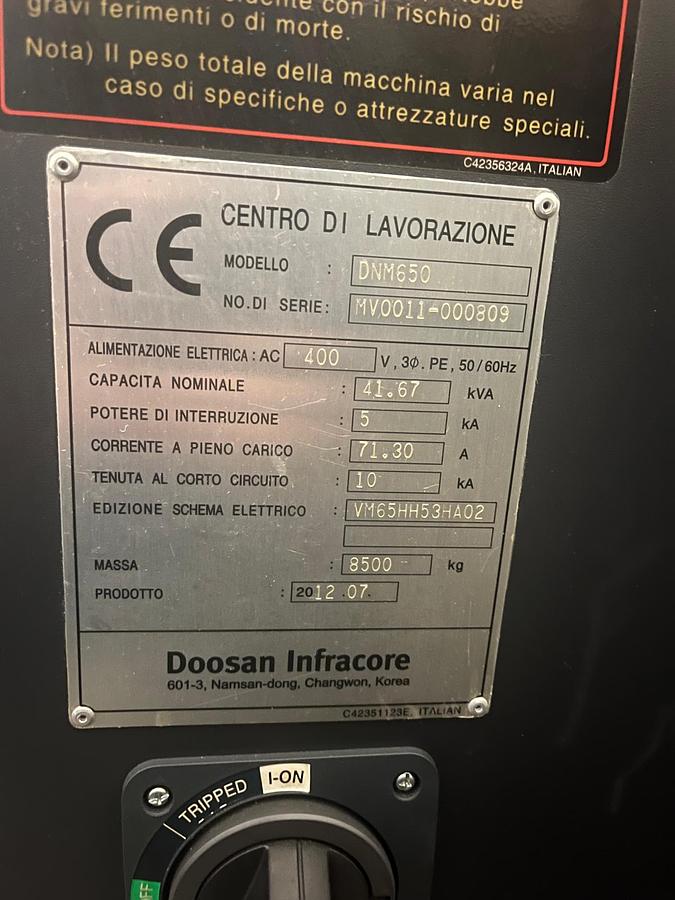 Usato 2012 DOOSAN DNM650