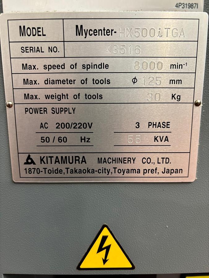 Usato 2013 KITAMURA MY CENTER HX 500 i TGA 8000giri/min
