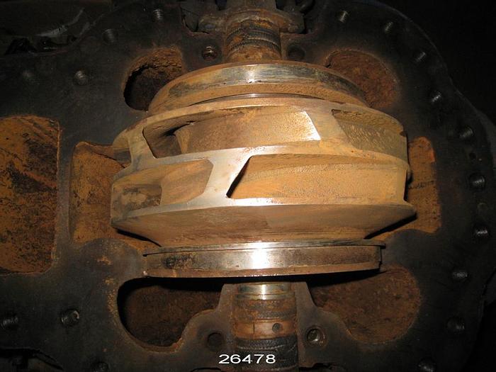 Used Goulds 8X10X12DV Split Case Double Suction Pump, 3405, 8X10X12 With Stainless Steel Impeller, 12" Diameter Impeller, Split, Staggered And Skewed Impeller, Packing #26478