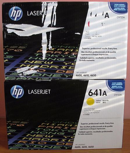 Used New Hp Laserjet 641A C9722A, C9723A Genuine HP Toners for HP 4600, 4610, 4650