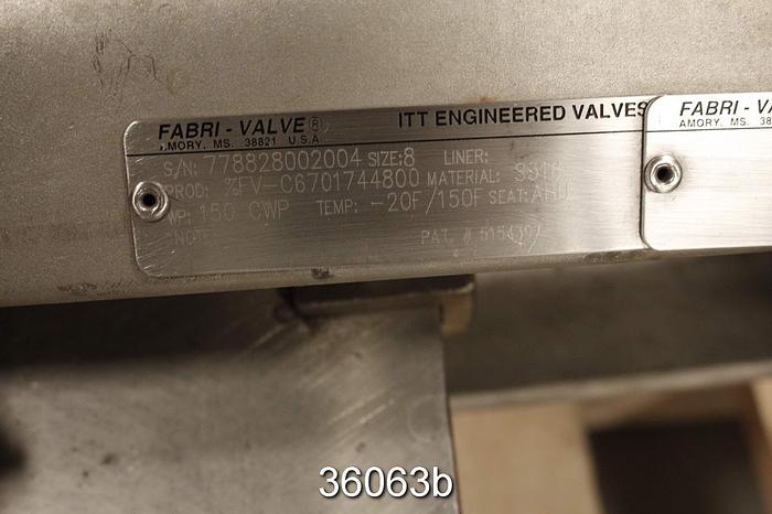 Used Fabri 8" Hand Operated Knife Gate Valve #36063
