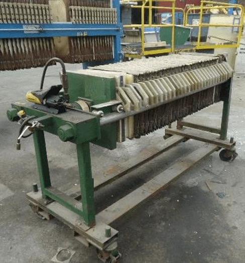 Used 5 CU. FT. FILTER PRESS – POLYPROPYLENE – 470 MM AUTOMATIC CLOSURE