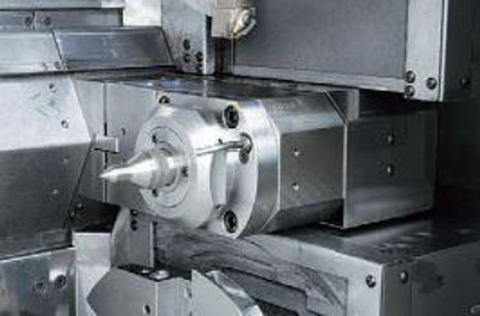 Used FUJI ANS-320TTS TWIN TURRET CNC LATHE WITH ROBOT LOAD/UNLOAD AND STOCKER TABLES