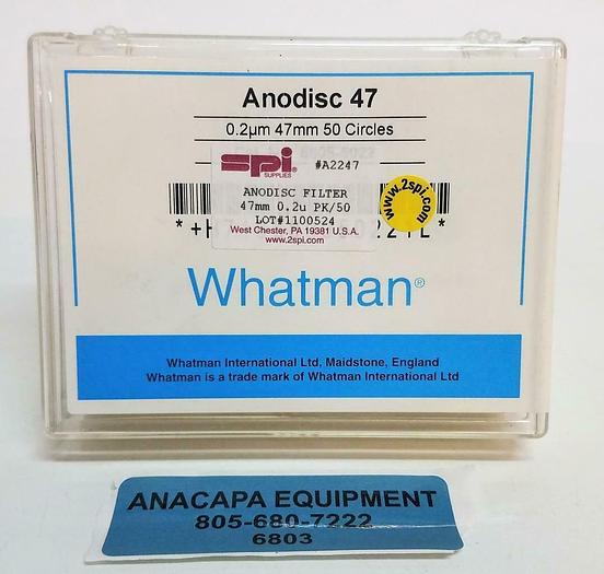 SPI Whatman Anodisc 47 Membrane Filters A2247 SPI 0.2um 47mm X 30  NEW (6803)Z