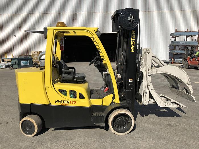 Used 12,000 POUND HYSTER MODEL S120FTPRS ROLL CLAMP TRUCK MFG. 2012