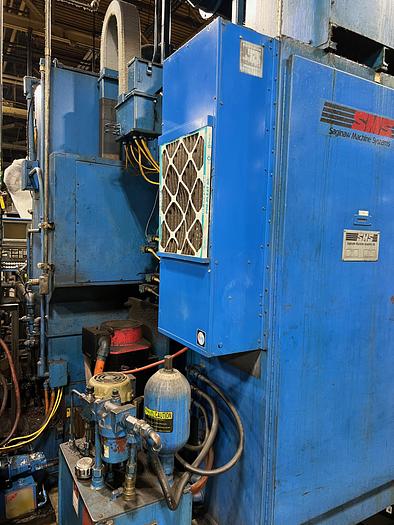 Used SAGINAW MACHINE SYSTEMS AC450MD-2 TWIN SPINDLE VERTICAL CNC LATHE