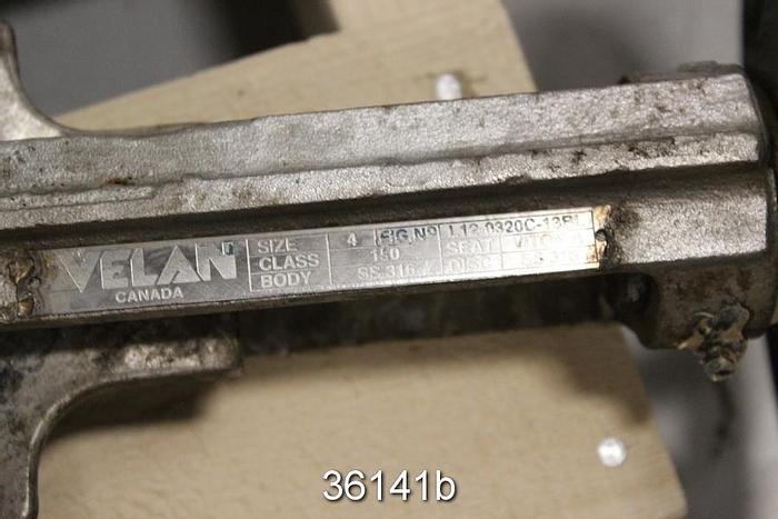 Used Velan 4" Hand Operated Knife Gate Valve, L12-0320C-13BL #36141