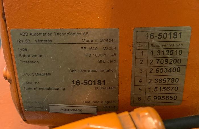 Used ABB IRB 1600-5/1.45 DUAL ARM ROBOTIC CELL WITH ABB TYPE MTC 750 POSITIONER AND IRC5 CONTROLLERS