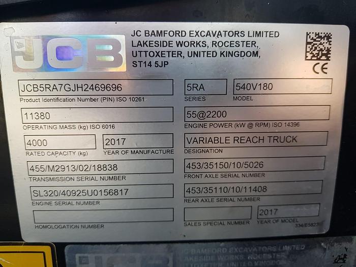 Used 2017 JCB 540-180
