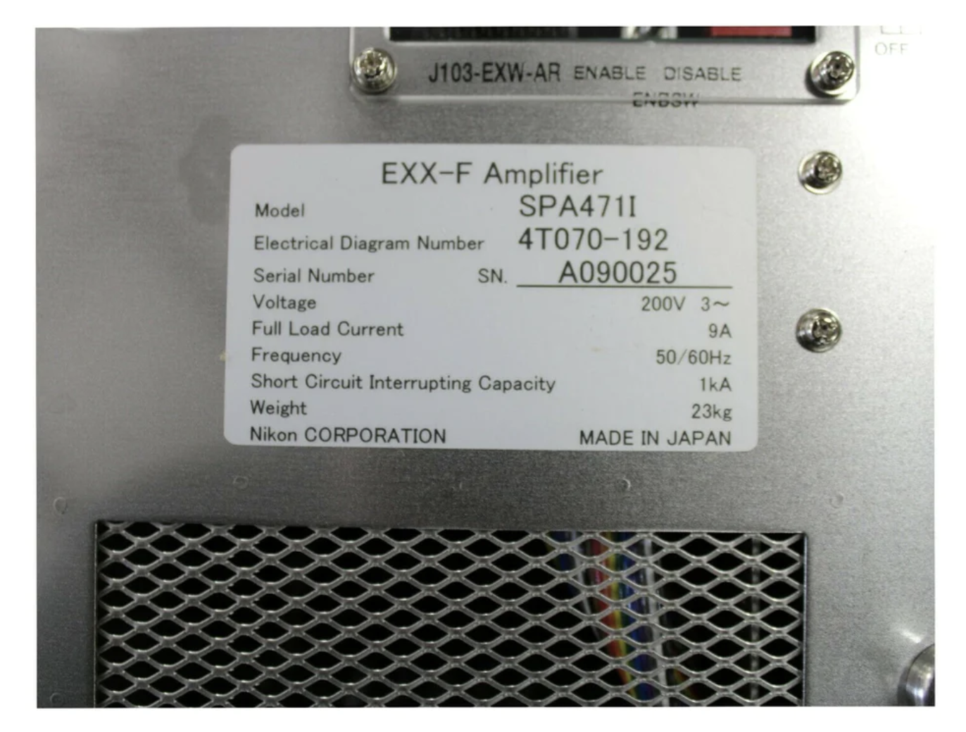 Used Nikon  EXX-F AMPLIFIER MODEL SPA471I 4T070-192 FOR S308 S210 S610 SCANNER