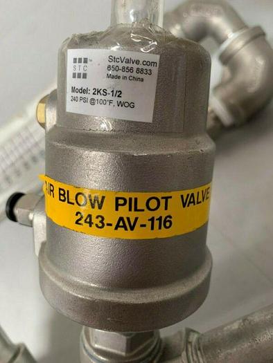 Used STC 2KS-1/2 Angle Seat Valve & Norgen R-22-405-RNMA Regulator & Dwyer Flow Scale