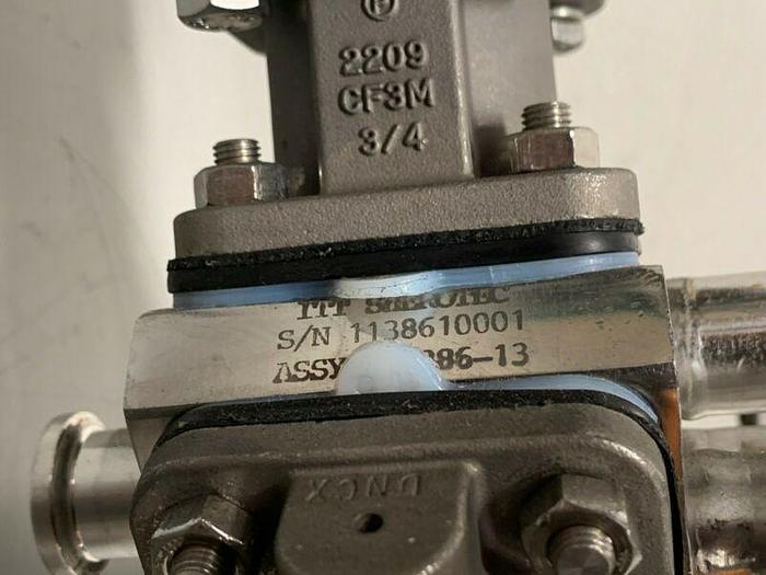 Used 3 ITT Pure-Flo Sherotec Stainless Steel Valves w/ Position Monitor 3/4" Sanitary