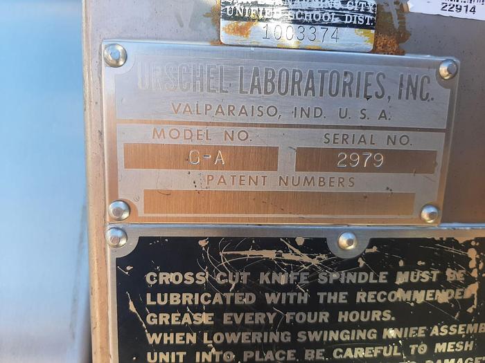 Used Dicer, Urschel, Mdl G-A, 2 HP, S/st, Control Panel #S744460