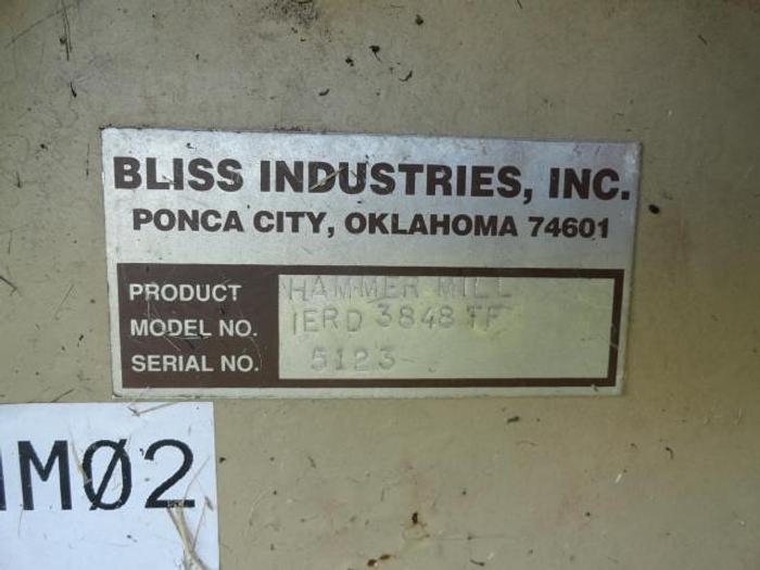 Used Bliss Hammermill, Eliminator EMF, Md #IERD 3840 TF, 25 ton per hour capacity
