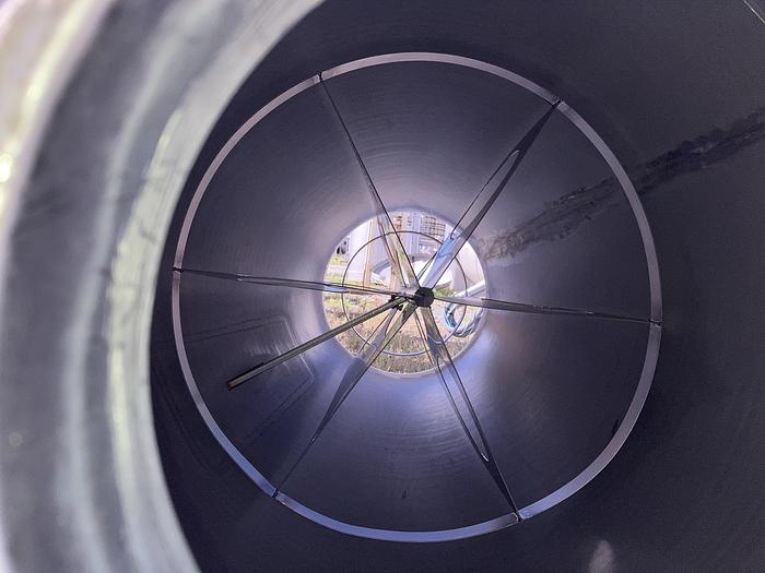 Used Used approximately 220 gallon stainless steel vertical tank