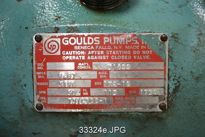 Used Goulds 3196 1x2x10 Pump #33324