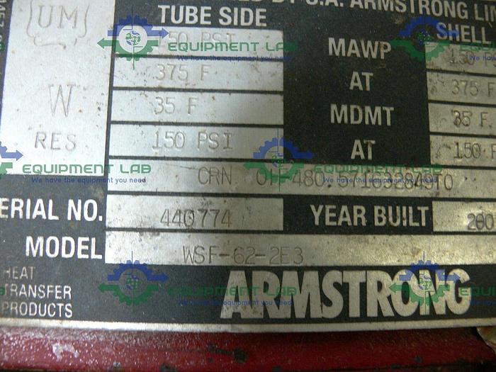 Used Armstrong WSF-62-2E3 150PSI @ 375F Heat Exchanger