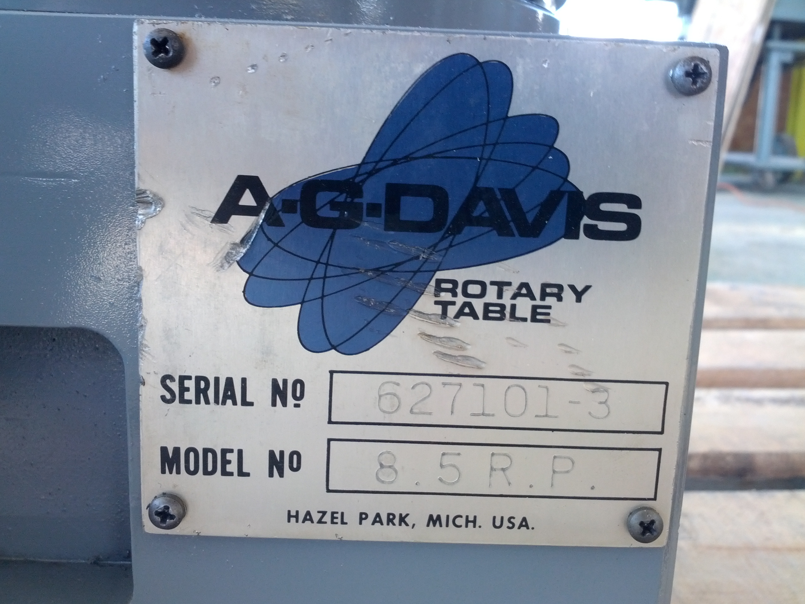 Used AG Davis Rotary Table 8.5R.P