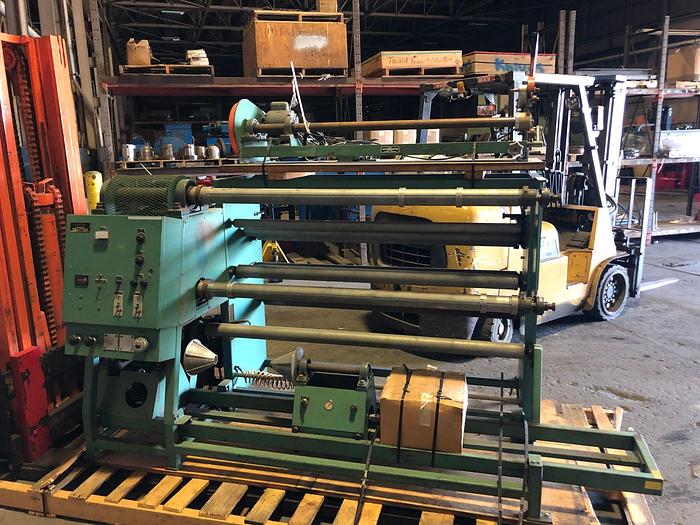 Used 60" VOORWOOD SLITTER REWINDER 18" REWIND DIAMETER CANTILEVERED SHAFTS