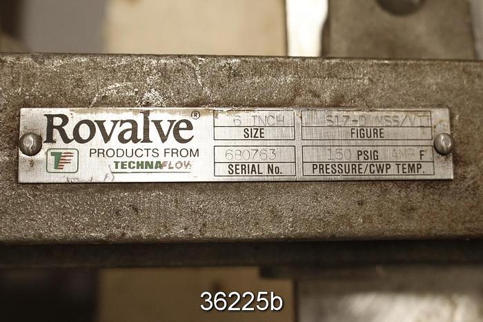 Used Rovalve 6" Hand Operated Knife Gate Valve #36225