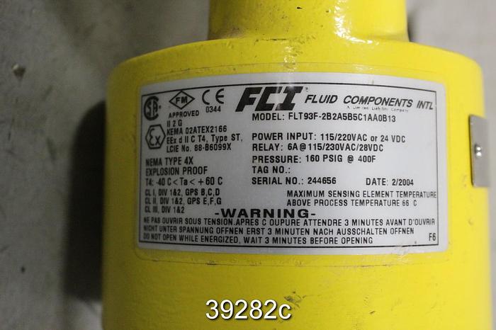 Used Fluid Components FLT93F Flow Switch #39282