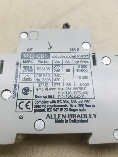 Used Used Allen - Bradley 1492-CB1 Ser B G150 15A Circuit Breaker AB