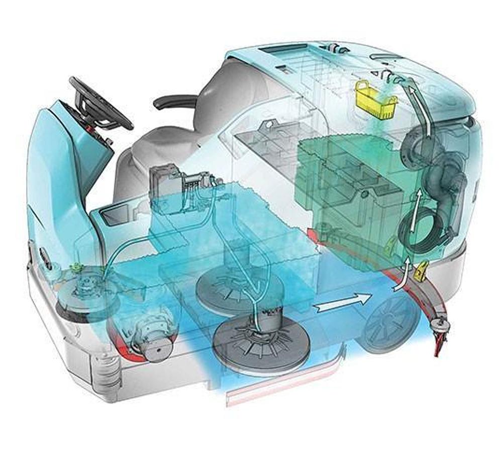 T17 Battery-Powered Ride-On Floor Scrubber