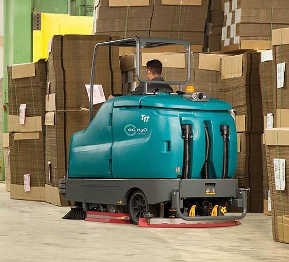T17 Battery-Powered Ride-On Floor Scrubber