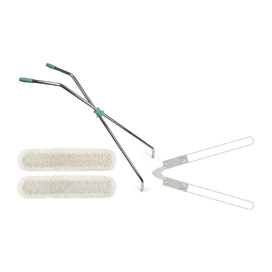 Scissor-type wet wipe holder kit with wet wipe mop, reinforced
