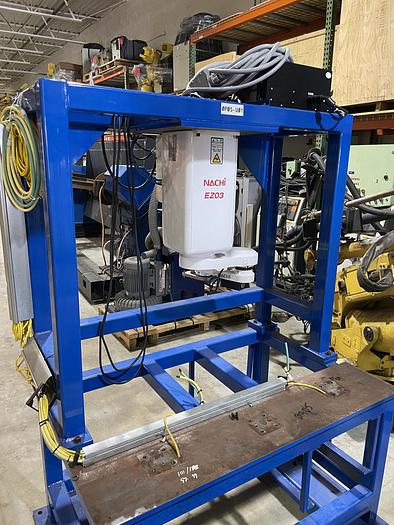 Used NACHI EZ03 INVERTED 4 AXIS SCARA ROBOT MOUNTED IN FABRICATED STAND WITH CONTROLLER