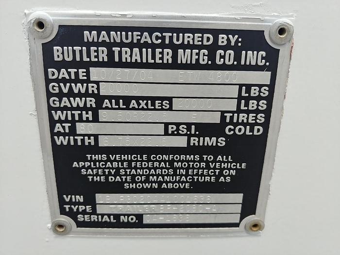 Used 2004 Butler BP-2080-A Extendable Pole Trailer