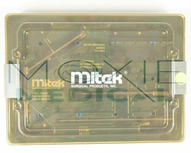 Used DEPUY MITEK DRILL GUIDE SET WITH DRILLS AND INSERTERS