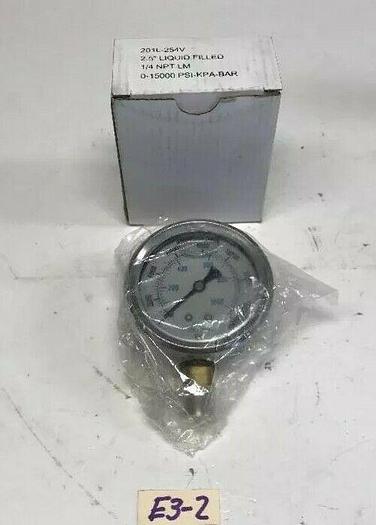 New Liquid Fluid Pressure Gauge 201L-254V 2-1/2" 1/4 NPT 1500 Psi Warranty!
