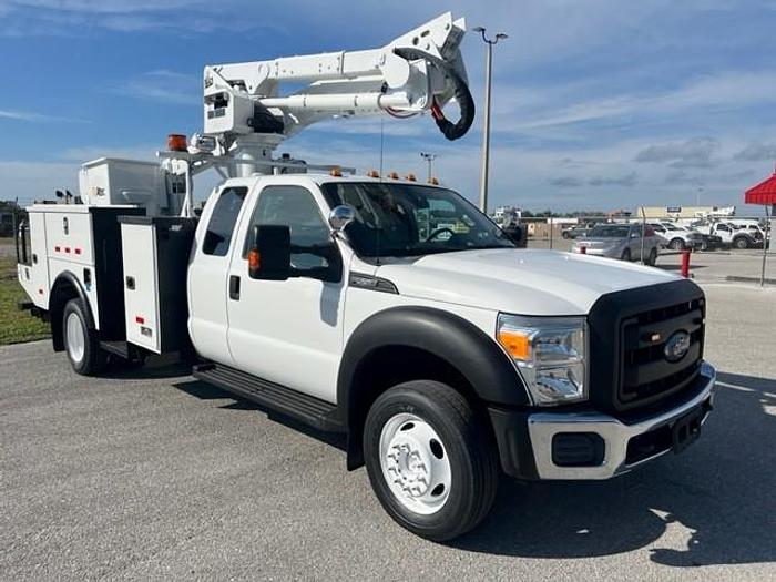 Used Altec AT40-G Bucket Boom on 2015 Ford F550 4x4 Extended Cab Utility Bucket Truck