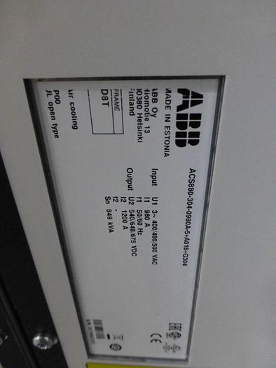 Used ABB DRIVE SYSTEM ACS880 (UNUSED NEW SURPLUS) MANUFACTURED 2018 SECTION 2 OF 4 - PENDING