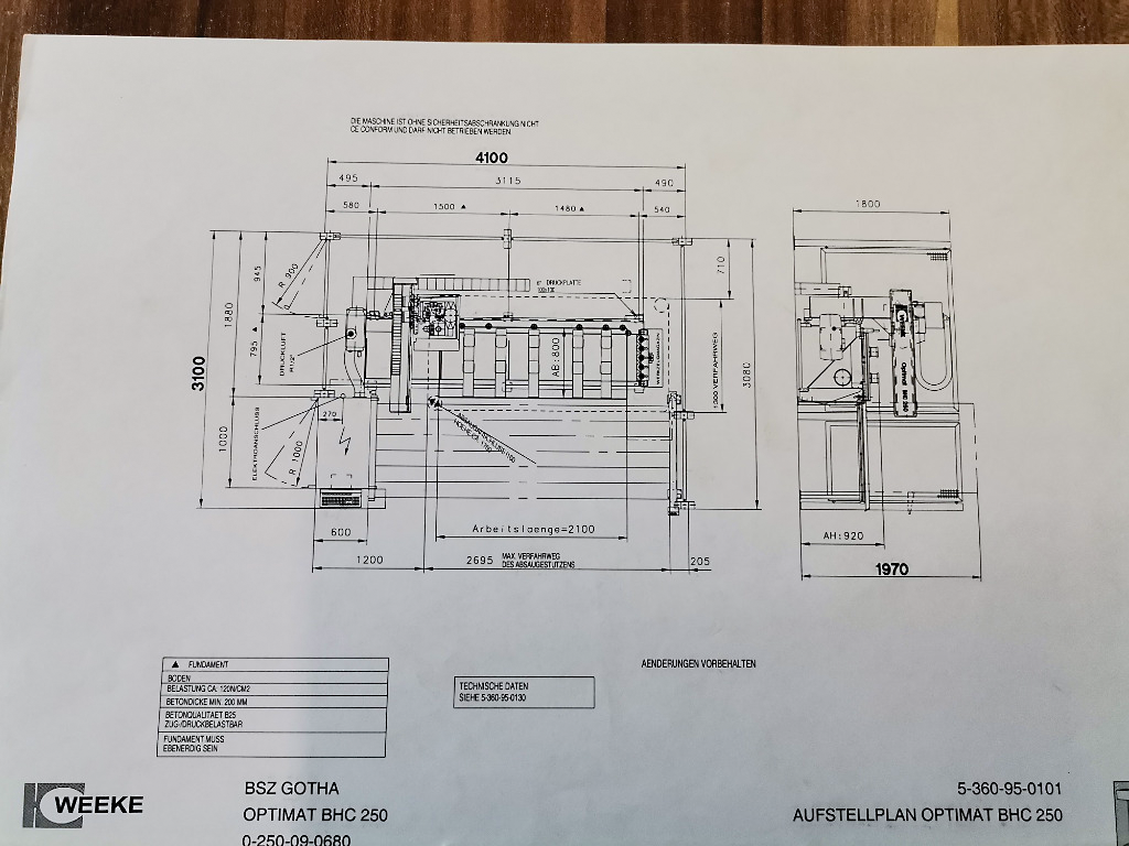 Used Weeke Optimat BHC 250 - CNC Machining Center - 2002