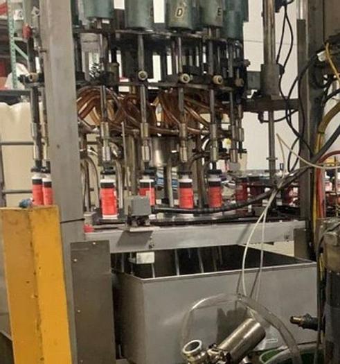 Used Packaging Dynamics 18 spout Pressure Gravity Filler  RF-10-18
