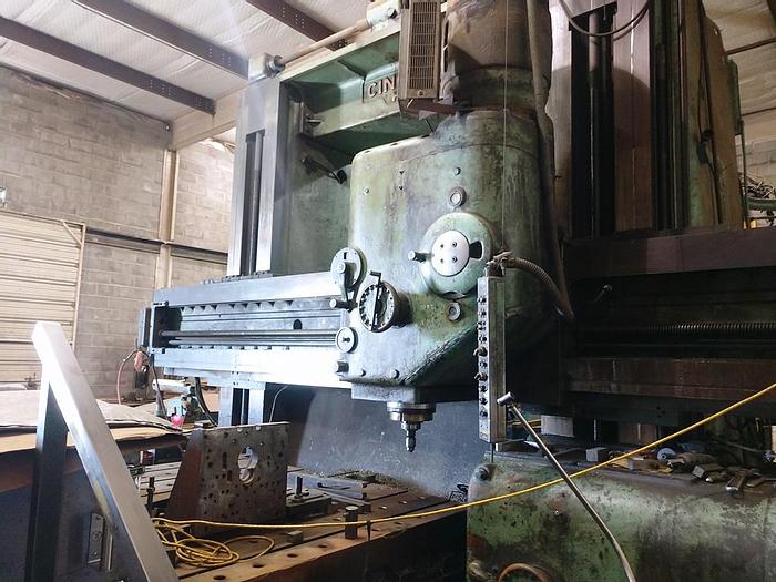 Used 1958 Cincinnati Hypro Planer Mill, 82" X 252" Table,  96" Under Rail, 50 HP Heads, 100" Between Columns