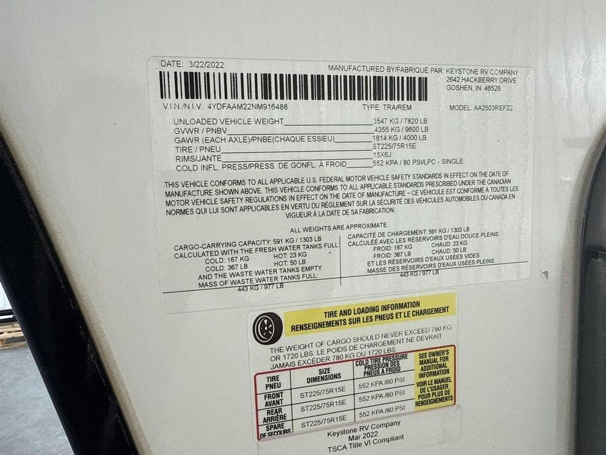 Used 2022 Dutchmen Astoria 1500 2503REF