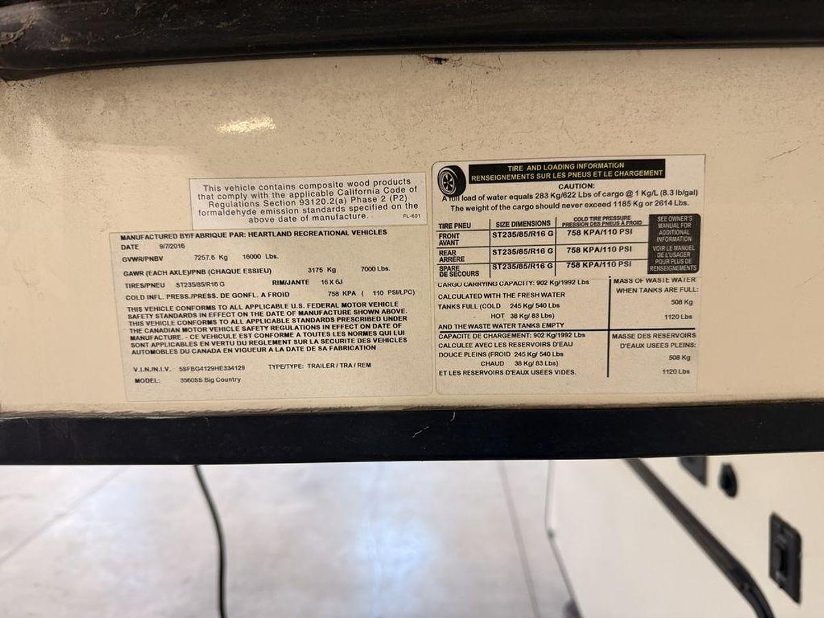 Used 2017 Heartland M-3560SS