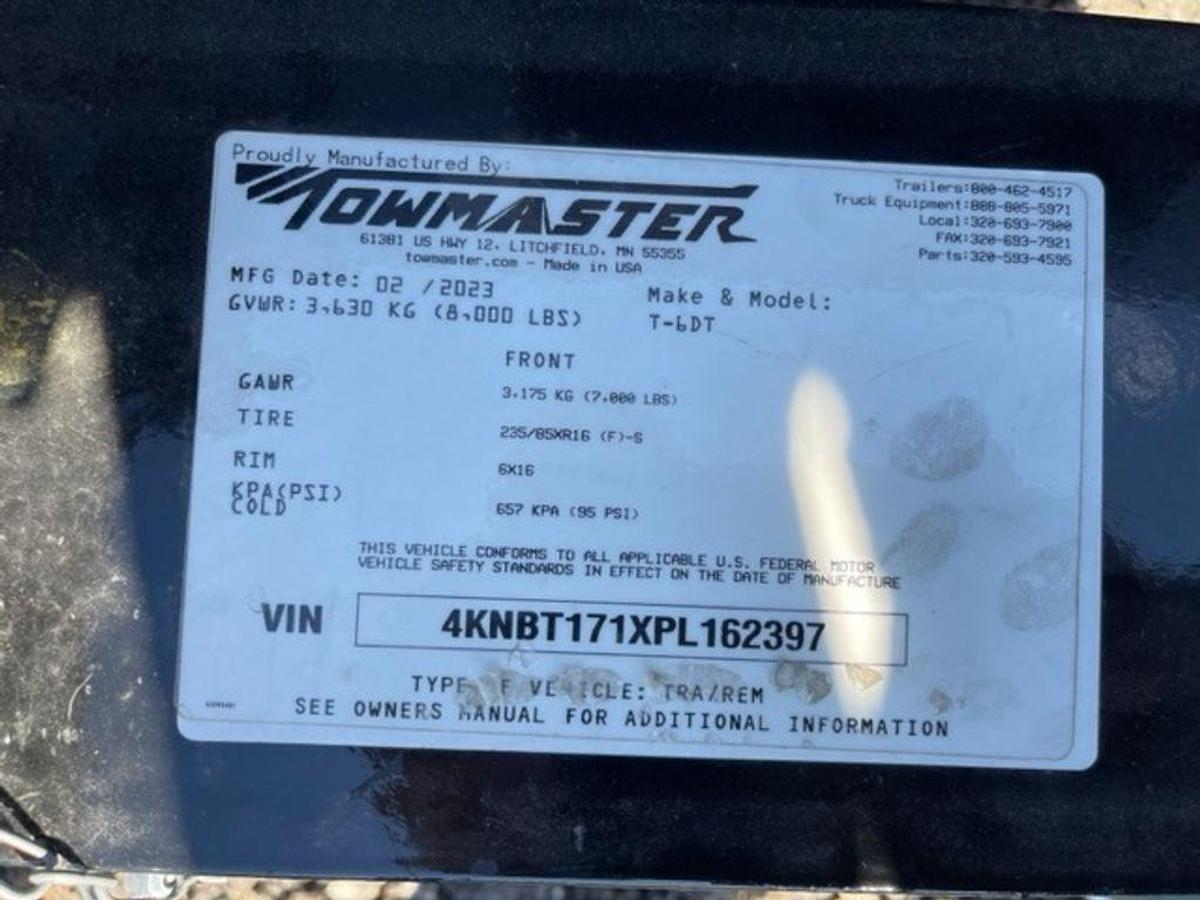 2023 TOWMASTER T-6DT 12' SA BP