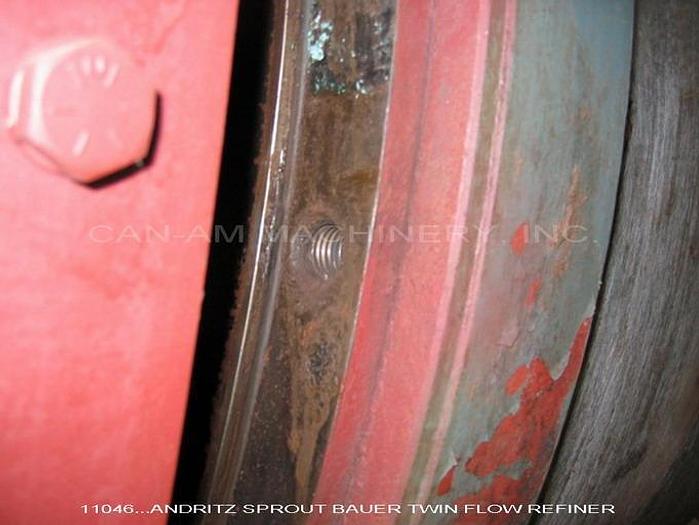 Refurbished Sprout Waldron R42EMAII Twin Flow Refiner, 42", Electro-Mechanically Actuated, Recently Rebuilt, With Guards, Coupling, Pedestal Controls #11046