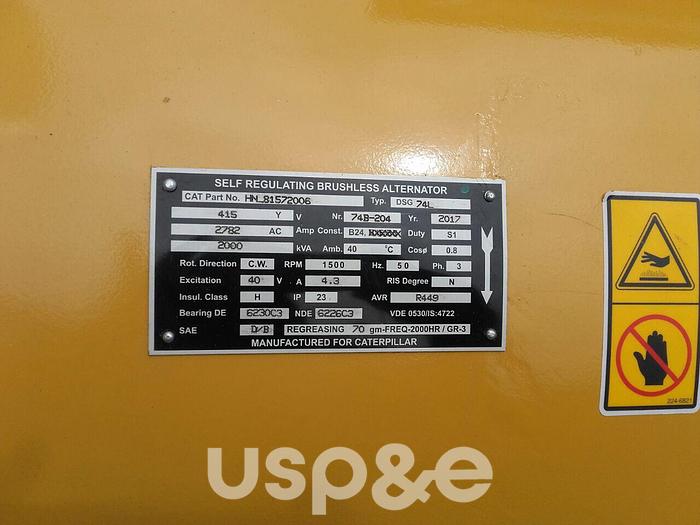 1.6 MW 2017 New Caterpillar 3516B Diesel Generator Set