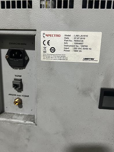 Used 2010 SPECTROMETER LAV M10 ALUMINUM BASE OPTICAL SPECTROMETER
