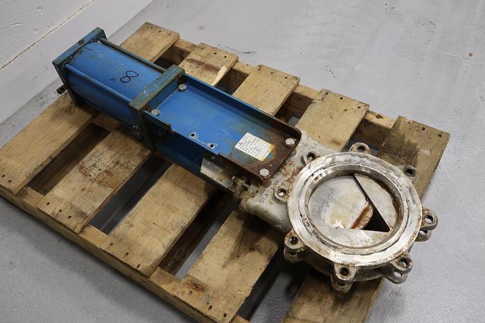 Used Orbinox 8" Air Operated V-Port Knife Gate Valve #44038
