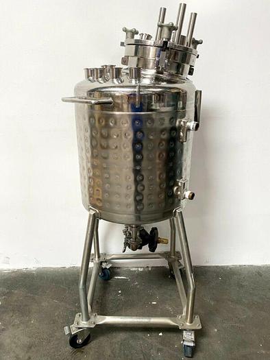 Used Bulling 80 Liter Stainless Steel Dimple Jacketed Tank 60 PSI / FV & Bottom Drain