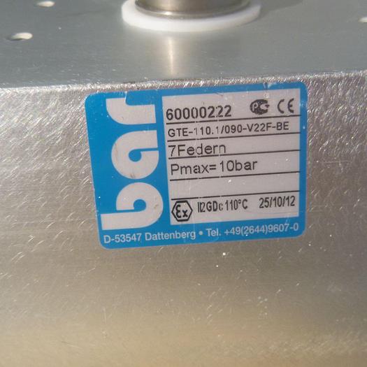 Used Valve, Pneumatic, Actuator, BAR, Mdl GTE 110, A #S743665