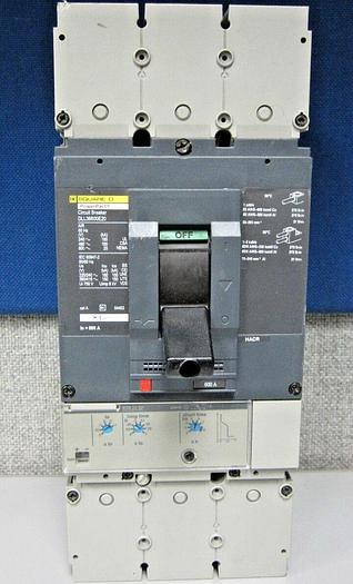 Used Square-D Co DLL36600E20 PowerPact Trip Unit Circuit Breaker (600 A, 3-Pole)