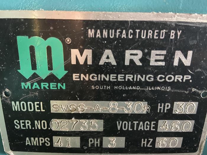 Used MAREN HORIZONTAL WIDE MOUTH SHEAR BALER MODEL SWSS-A-8-30P 30 HP NO CONVEYOR - PENDING