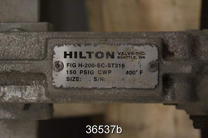 Used Hilton 4" Hand Operated Knife Gate Valve, H-200-SC-ST316 #36537